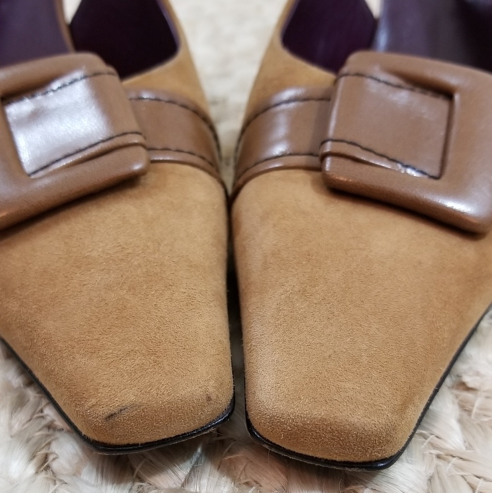 Bruno Magli Tan Slingback Heels - Picture 2 of 8